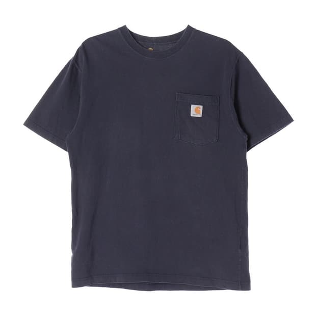 칼하트 네이비 오리지널 핏 포켓 반팔티 S