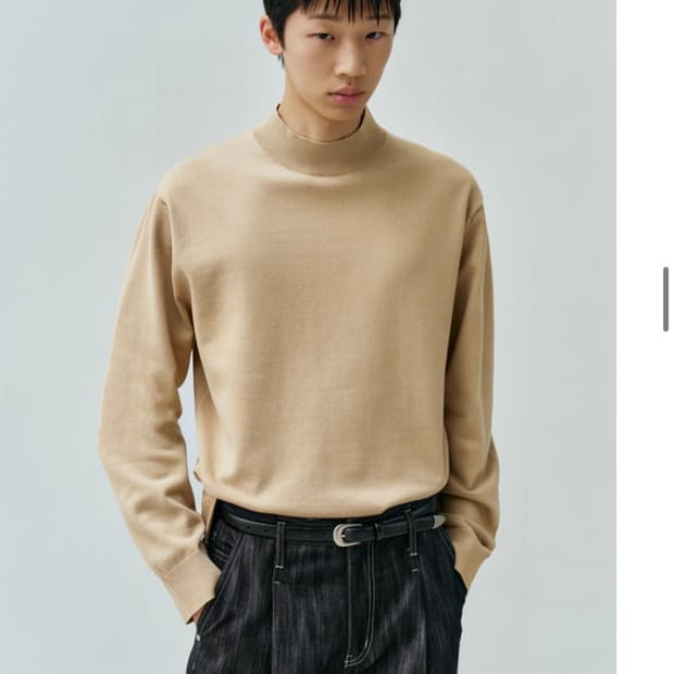 새상품) 미나브 모크넥 니트 베이지 M