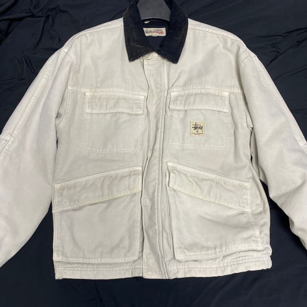 스투시 캔버스 워크자켓 본