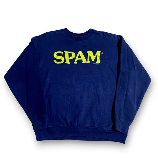 [XL] 90s SPAM Logo Sweatshirt Navy