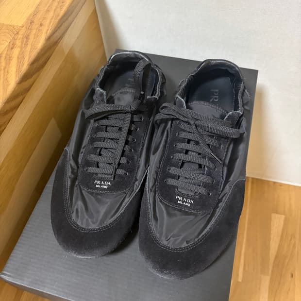 (UK7)프라다 컬랩스 나일론 스니커즈 블랙