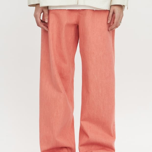 Youth denim pants (pink)