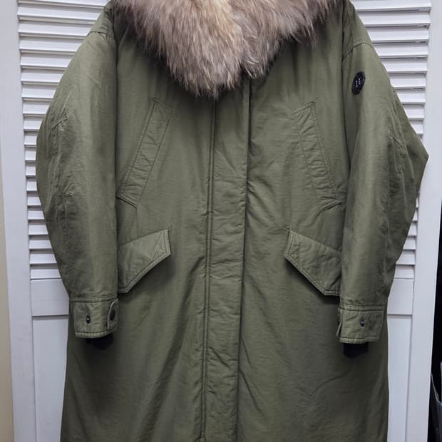 코오롱스포츠 라쿤퍼 구스다운 롱패딩