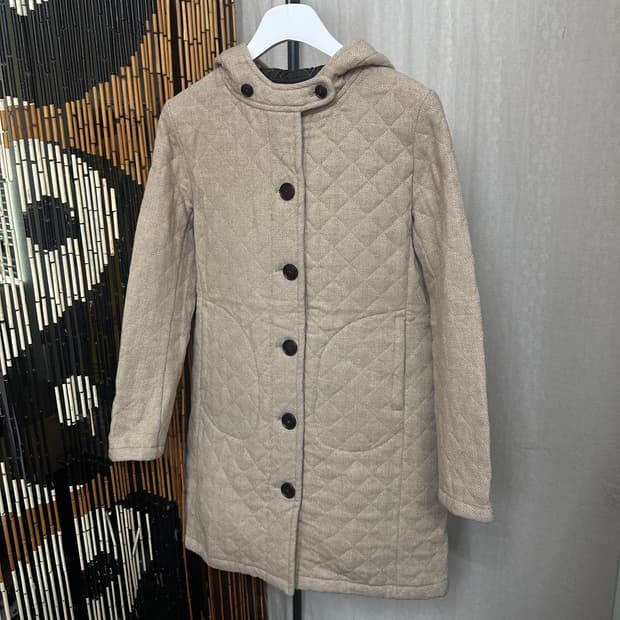coen quilting natural hood coat