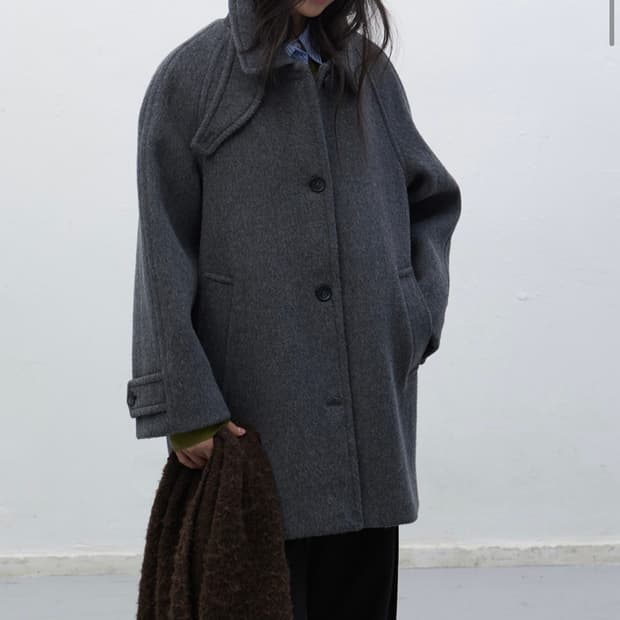 (새상품)제너럴아이디어 울발마칸 코트 M