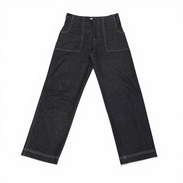 1 M 밈더워드로브 블랙 스티치 데님팬츠