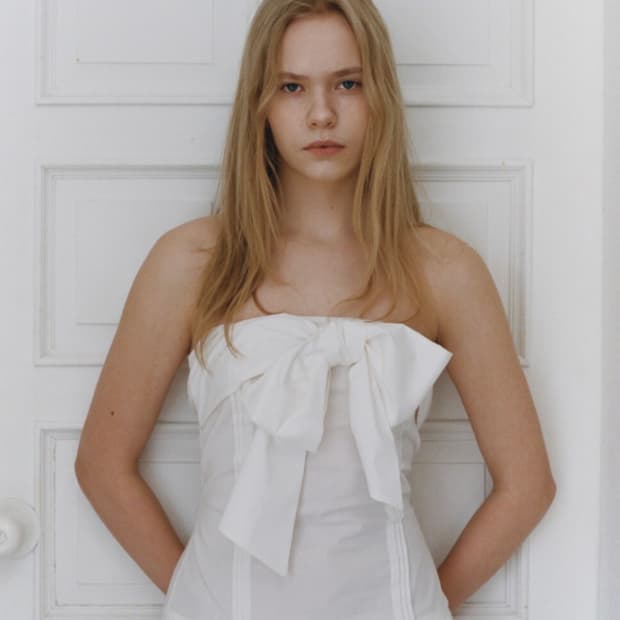 르에 리본 핀턱 원피스