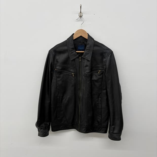 HOUND JEANS 빈티지 블랙 양가죽 자켓 남성 M