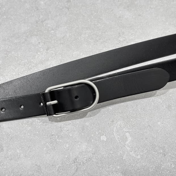 Oribell 로렌 캐주얼 버클 이탈리아 소가죽 웨스턴 벨트 블랙