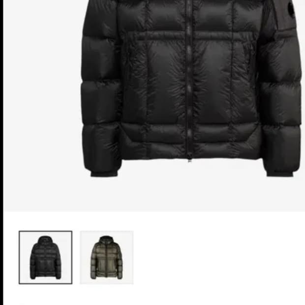 cp 컴퍼니 디디쉘 후드 퀄티드 다운 자켓 블랙 46