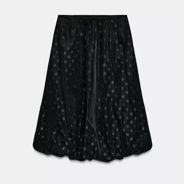자라 도트 패턴 벌룬 미디스커트