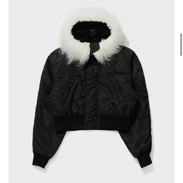 Openyy faux fur zipper hood ma1 (black)