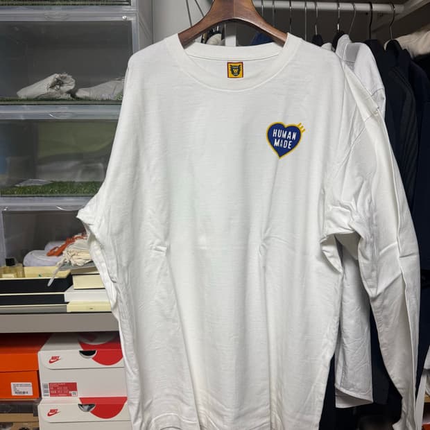 휴먼 메이드 그래픽 롱슬리브 티셔츠 화이트 XXL