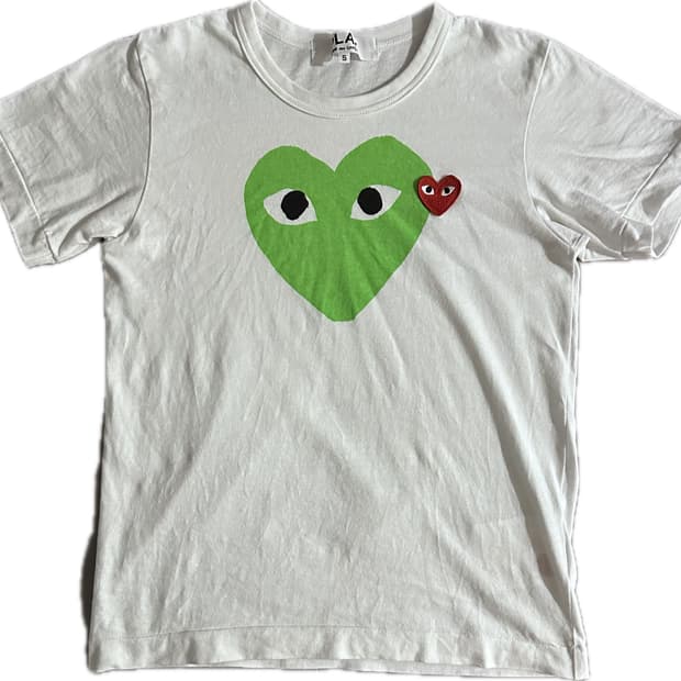 꼼데가르송 플레이 더블 로고 반팔 S