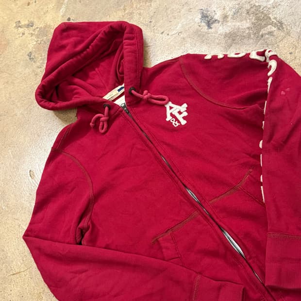 아베크롬비 레드 버건디 후드집업