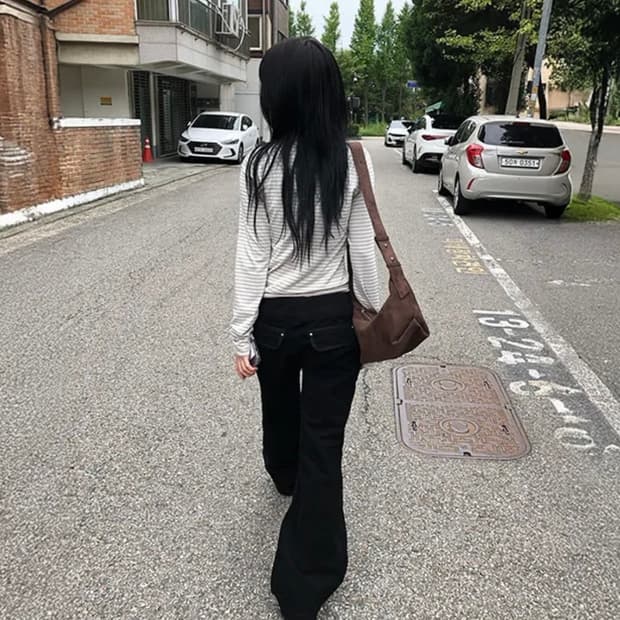 루프온 버터플 루즈 플레어팬츠 새상품