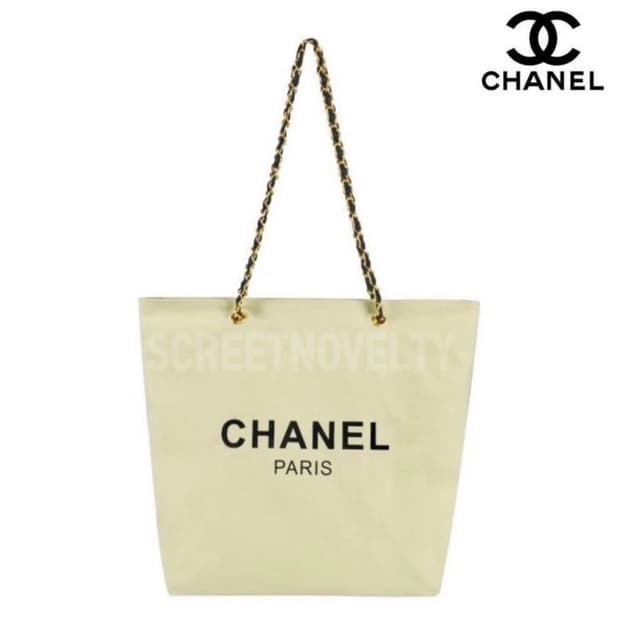  샤넬뷰티 골드체인 숄더백 아이보리