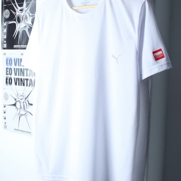 (L-XL) 퓨마 반팔 티셔츠 기능성 화이트 스몰로고-7BA8