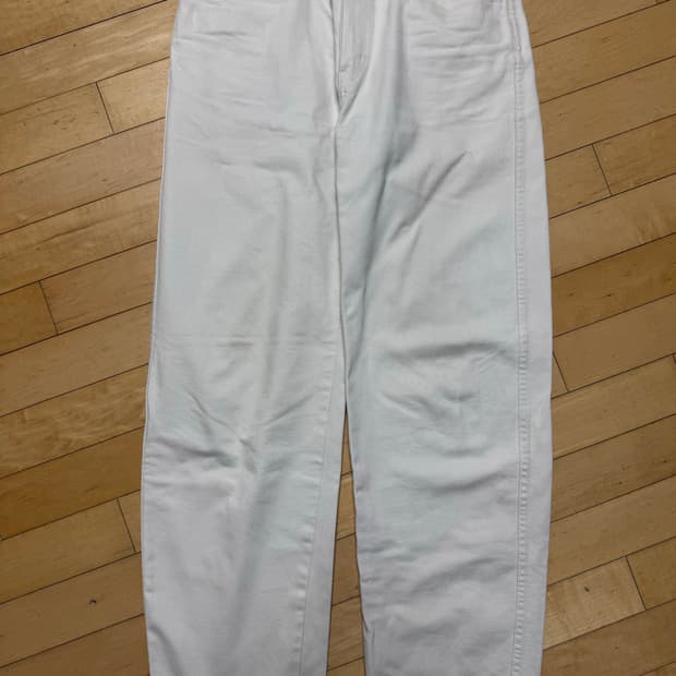 유니클로 U 유니유 화이트 와이드 진