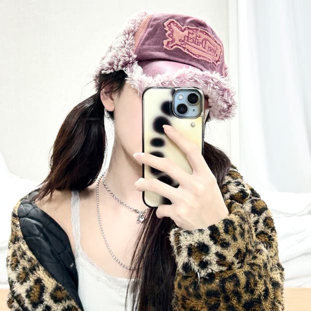 본더치 코듀로이 배색 핑크 트루퍼 햇