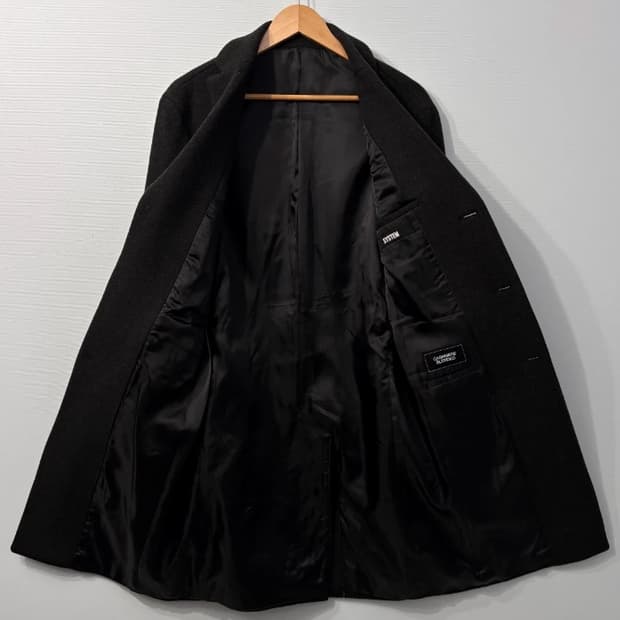 한섬 시스템SYSTEM 블랙 캐시미어 코트 95