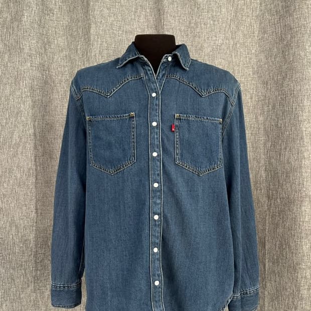 리바이스 웨스턴 데님 스냅 셔츠/#3479