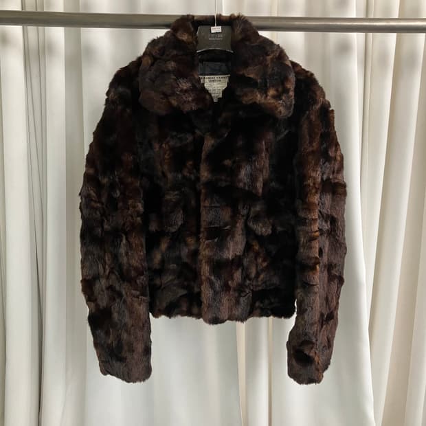 캐서린 햄넷 런던 모피 블루종 퍼자켓 M