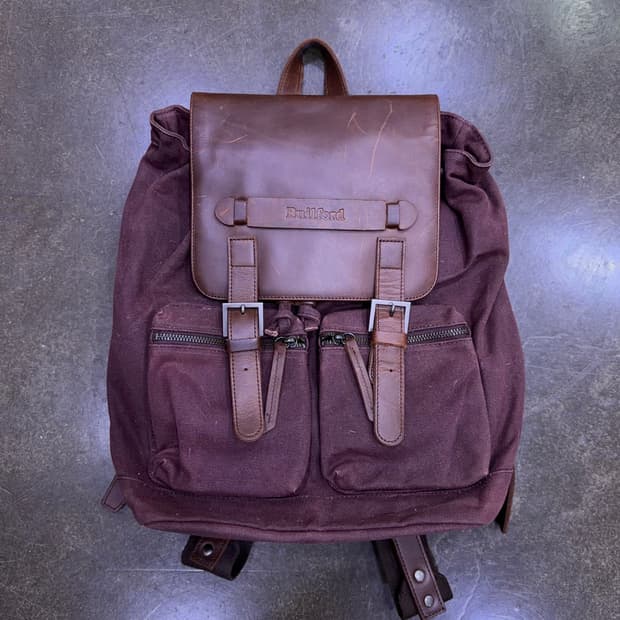 Builford 빌포드 스탠다드 왁스 캔버스 오일 레더 백팩 버건디