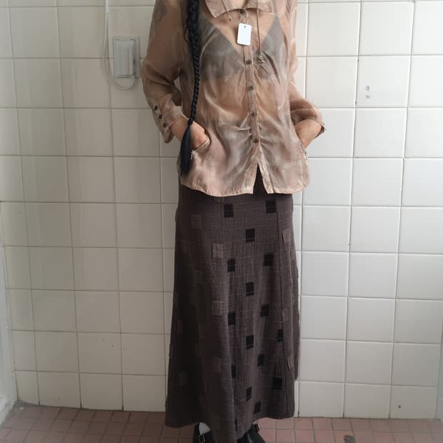 Pattern point see through jacket