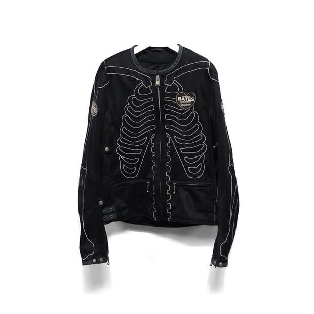 [L]BATES 베이츠 레더스 스켈레톤 메쉬 라이더 자켓 