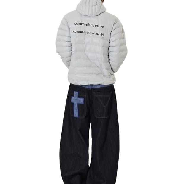 OY 경량패딩/ L사이즈 /GLOSSY LIGHT GREY