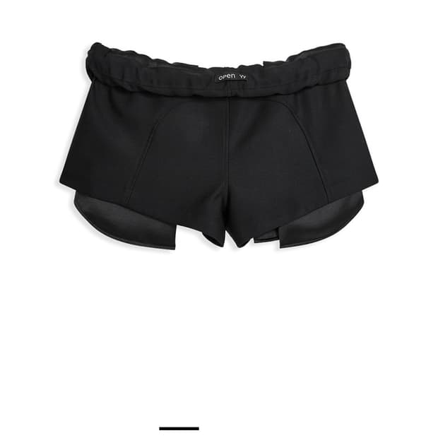 Open yy ROLLED WAIST MINI SHORTS, BLACK