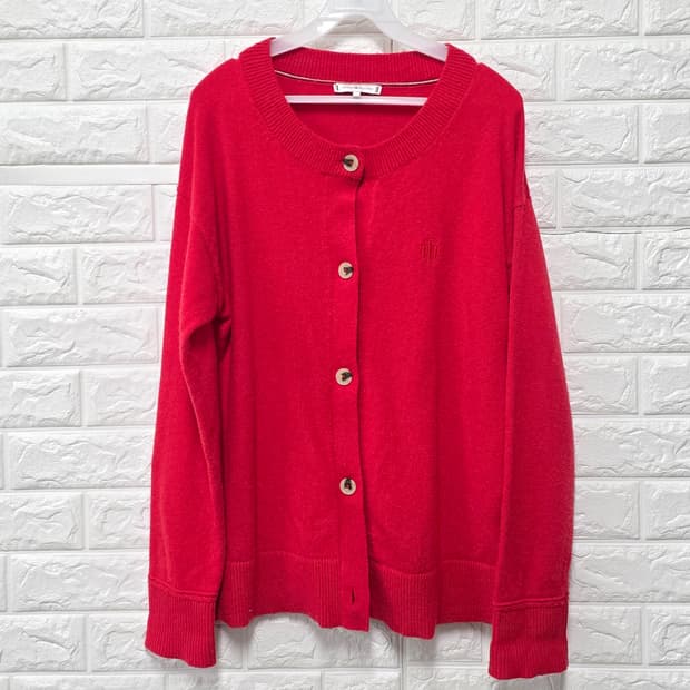 택포_ 타미힐피거 빨간색 가디건 L