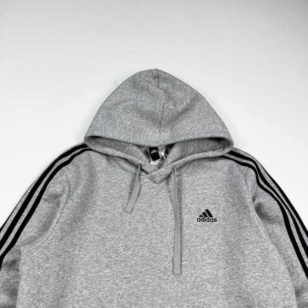 아디다스 오리지널 삼선 그레이 후드티 (XL)