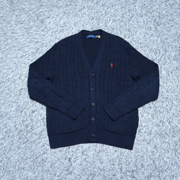 폴로랄프로렌) M 남자 케이블니트 꽈배기가디건 / 왕눈이샵