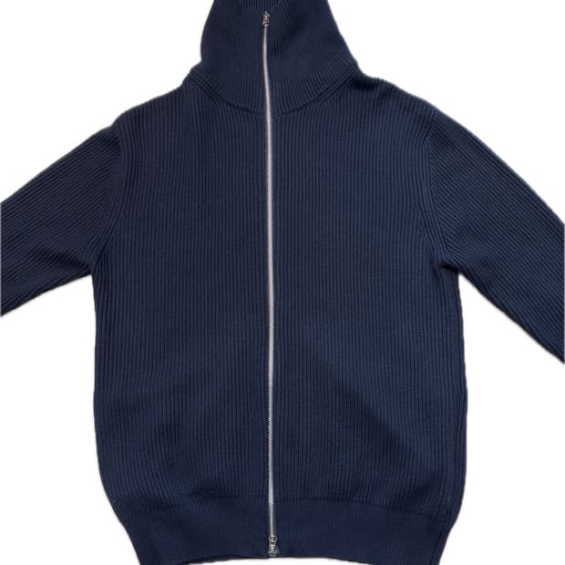 자라 니트 집업 하이넥