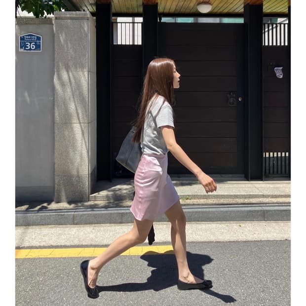 튜드먼트 satin mini skirt pink