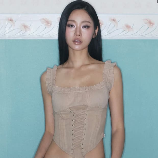 플리즈노팔로우 Della Corset Shirt Top 델라 코르셋탑