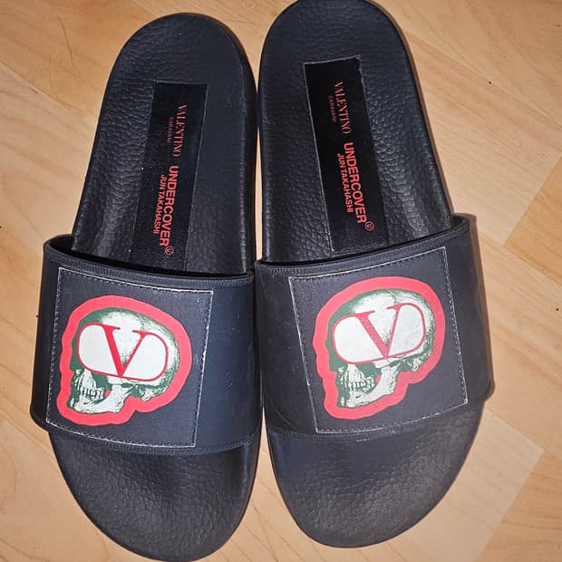 발렌티노 언더커버 스컬 슬리퍼 블랙