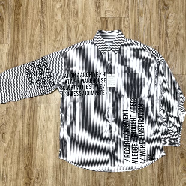 (새상품) 세컨드 아카이브 레터링 셔츠