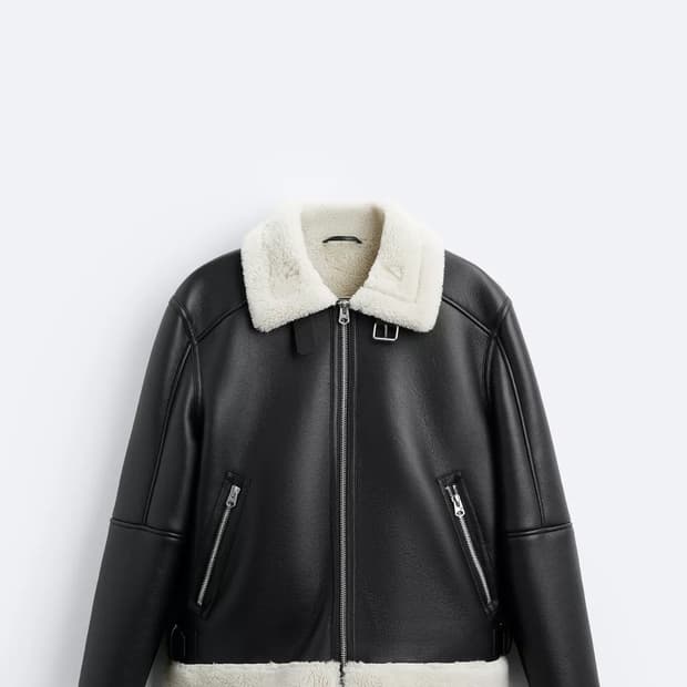 (하루 할인) 자라 무스탕 자켓 블랙 L