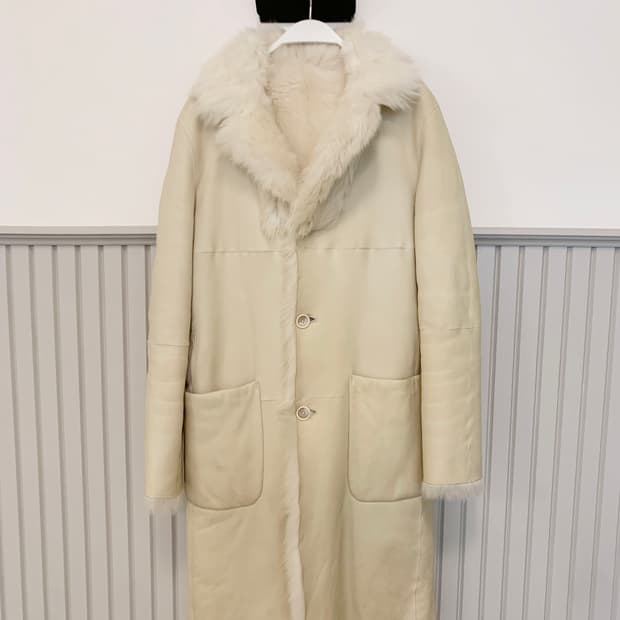 질 샌더 무스탕 퍼 코트