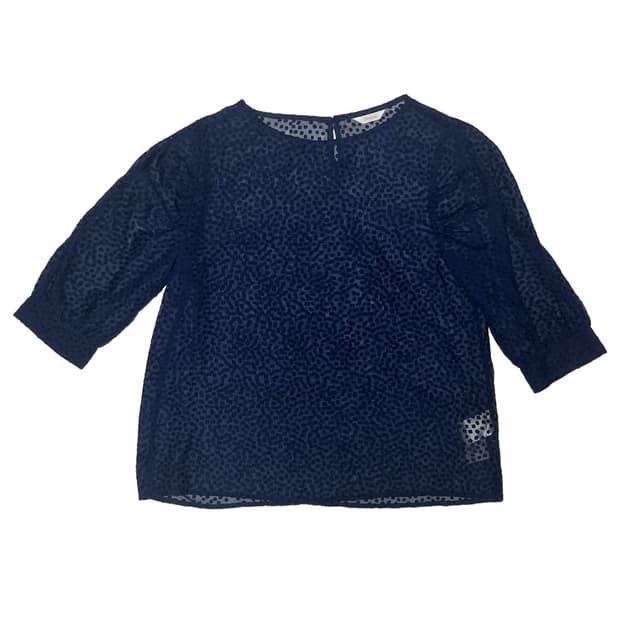 See-through navy blouse