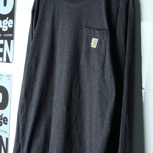 (L-2XL) 칼하트 긴팔티셔츠 USA 차콜 원포켓 아메카지-H36001