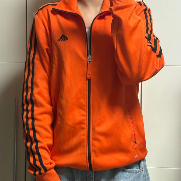 아디다스 오렌지 블랙 포인트 주황 져지