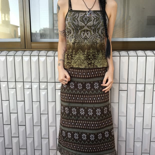 Ethnic pattern sleeveless