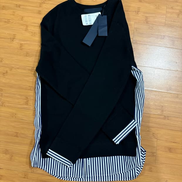 준지 레이어드 셔츠 니트