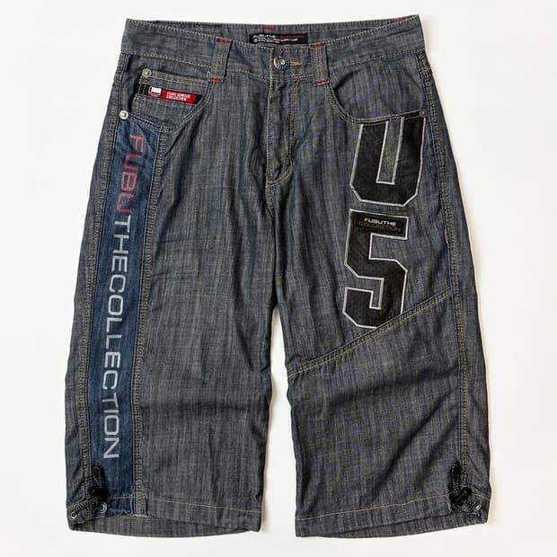 후부 FUBU 00s Y2K 버뮤다 데님 팬츠 PN4686