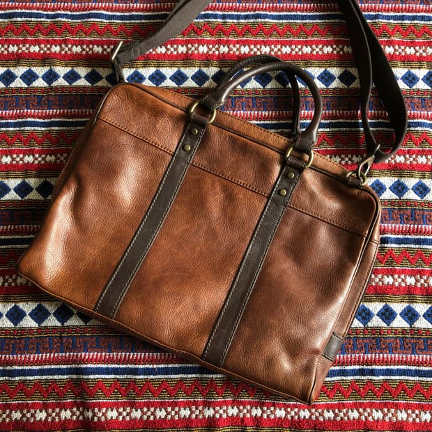 파슬 브라운 레더 브리프케이스