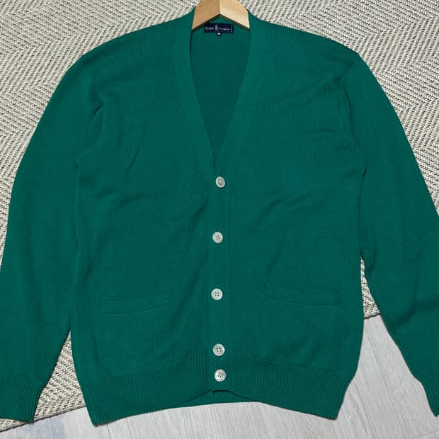 공용 폴로랄프로렌 90년대 브이넥 니트 가디건 M